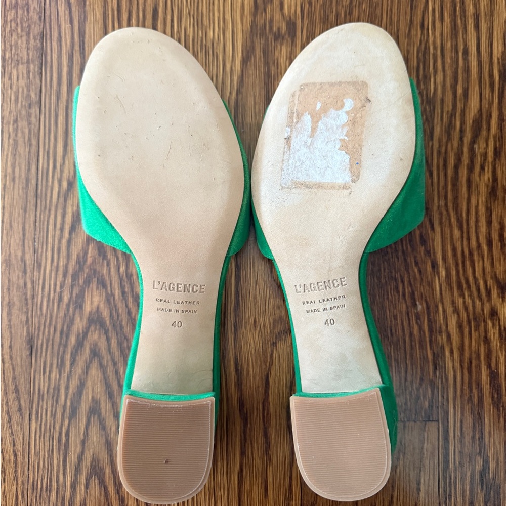 L'AGENCE Green Minimalist Sandals - Picture 3 of 4
